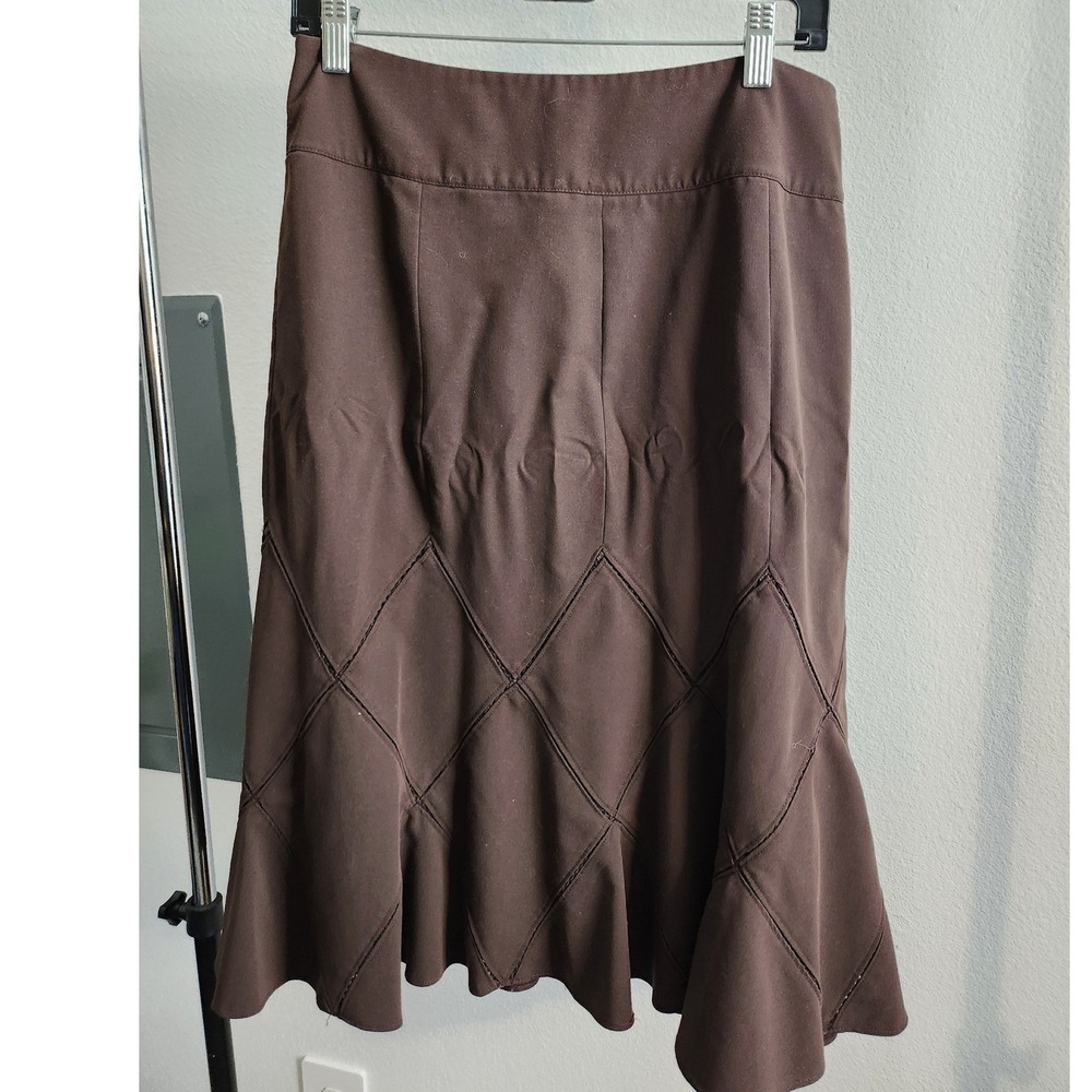 For The Republic Women's Brown Knee Length Flared Skirt Size 10